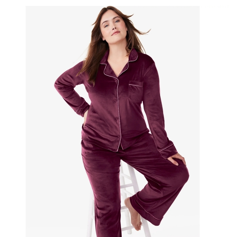 Joy Spun Size 2XL Matching Pajama Set in Crushed Plum